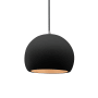 Justice Design Group Radiance 7" Wide LED Mini Pendant with a Ceramic Carbon Matte Black and Champagne Gold Shade Brushed Nickel
