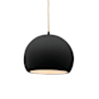 Justice Design Group Radiance 7" Wide LED Mini Pendant with Twisted Beige Cord and Carbon Matte Black Shade Matte Black / Carbon Matte Black