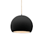 Justice Design Group Radiance 7" Wide LED Mini Pendant with Twisted Beige Cord and Carbon Matte Black Shade Brushed Nickel / Carbon Matte Black