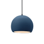 Justice Design Group Radiance 7" Wide LED Mini Pendant with a Ceramic Midnight Sky and Matte White Shade Matte Black
