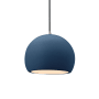 Justice Design Group Radiance 7" Wide LED Mini Pendant with a Ceramic Midnight Sky and Matte White Shade Brushed Nickel