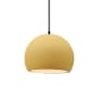 Justice Design Group Radiance 7" Wide LED Mini Pendant with a Ceramic Muted Yellow Shade Matte Black