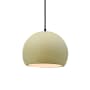 Justice Design Group Radiance 7" Wide Mini Pendant with a Ceramic Vanilla Gloss Shade Matte Black