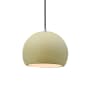 Justice Design Group Radiance 7" Wide Mini Pendant with a Ceramic Vanilla Gloss Shade Brushed Nickel