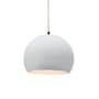 Justice Design Group Radiance 7" Wide LED Mini Pendant with Twisted Beige Cord and Gloss White Shade Matte Black / Gloss White