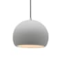 Justice Design Group Radiance 10" Wide Pendant with a Ceramic Bisque Shade Brushed Nickel