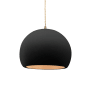 Justice Design Group Radiance 10" Wide LED Pendant with a Ceramic Carbon Matte Black and Champagne Gold Shade Antique Brass