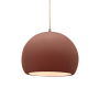 Justice Design Group Radiance 10" Wide Pendant with a Ceramic Canyon Clay Shade Antique Brass