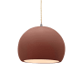 Justice Design Group Radiance 10" Wide Pendant with a Ceramic Canyon Clay Shade Brushed Nickel