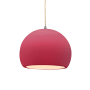 Justice Design Group Radiance 10" Wide Pendant with a Ceramic Cerise Shade Brushed Nickel