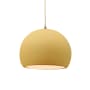 Justice Design Group Radiance 10" Wide LED Pendant with a Ceramic Muted Yellow Shade Antique Brass