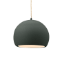 Justice Design Group Radiance 10" Wide LED Pendant with a Ceramic Pewter Green Shade Matte Black