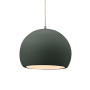 Justice Design Group Radiance 10" Wide LED Pendant with a Ceramic Pewter Green Shade Brushed Nickel