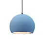 Justice Design Group Radiance 10" Wide Pendant with a Ceramic Sky Blue Shade Matte Black