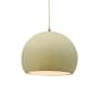 Justice Design Group Radiance 10" Wide LED Pendant with a Ceramic Vanilla Gloss Shade Antique Brass
