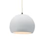 Justice Design Group Radiance 10" Wide LED Pendant with a Ceramic Gloss White Shade Matte Black