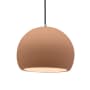 Justice Design Group Radiance 12" Wide LED Pendant with a Ceramic Adobe Shade Brushed Nickel