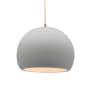 Justice Design Group Radiance 12" Wide Pendant with a Ceramic Bisque Shade Antique Brass