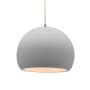 Justice Design Group Radiance 12" Wide Pendant with a Ceramic Bisque Shade Brushed Nickel