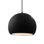 Justice Design Group Radiance 12" Wide LED Pendant with a Ceramic Gloss Black Shade Matte Black