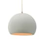 Justice Design Group Radiance 12" Wide Pendant with a Ceramic Matte White and Champagne Gold Shade Antique Brass