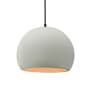 Justice Design Group Radiance 12" Wide Pendant with a Ceramic Matte White and Champagne Gold Shade Matte Black
