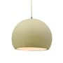 Justice Design Group Radiance 12" Wide Pendant with a Ceramic Vanilla Gloss Shade Brushed Nickel