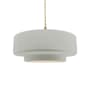 Justice Design Group Radiance 15" Wide Pendant with a Ceramic Bisque Shade Polished Brass
