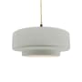 Justice Design Group Radiance 15" Wide Pendant with a Ceramic Bisque Shade Matte Black
