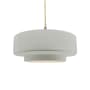 Justice Design Group Radiance 15" Wide Pendant with a Ceramic Bisque Shade Brushed Nickel