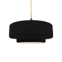 Justice Design Group Radiance 15" Wide Pendant with a Ceramic Gloss Black and White Shade Matte Black