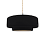 Justice Design Group Radiance 15" Wide Pendant with a Ceramic Gloss Black and White Shade Brushed Nickel