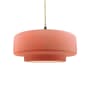 Justice Design Group Radiance 15" Wide LED Pendant with a Ceramic Gloss Blush Shade Matte Black