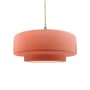 Justice Design Group Radiance 15" Wide LED Pendant with a Ceramic Gloss Blush Shade Brushed Nickel