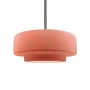 Justice Design Group Radiance 15" Wide LED Pendant with a Ceramic Gloss Blush Shade Brushed Nickel