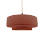 Justice Design Group Radiance 15" Wide Pendant with a Ceramic Canyon Clay Shade Matte Black