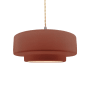 Justice Design Group Radiance 15" Wide Pendant with a Ceramic Canyon Clay Shade Brushed Nickel