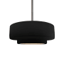 Justice Design Group Radiance 15" Wide LED Pendant with a Ceramic Carbon Matte Black Shade Brushed Nickel