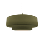 Justice Design Group Radiance 15" Wide LED Pendant with a Ceramic Matte Green Shade Matte Black
