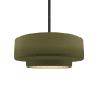 Justice Design Group Radiance 15" Wide LED Pendant with a Ceramic Matte Green Shade Matte Black
