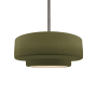 Justice Design Group Radiance 15" Wide LED Pendant with a Ceramic Matte Green Shade Brushed Nickel