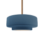 Justice Design Group Radiance 15" Wide LED Pendant with a Ceramic Midnight Sky Shade Polished Brass