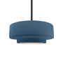 Justice Design Group Radiance 15" Wide LED Pendant with a Ceramic Midnight Sky Shade Matte Black