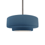 Justice Design Group Radiance 15" Wide LED Pendant with a Ceramic Midnight Sky Shade Brushed Nickel