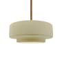 Justice Design Group Radiance 15" Wide Pendant with a Ceramic Vanilla Gloss Shade Polished Brass