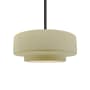 Justice Design Group Radiance 15" Wide Pendant with a Ceramic Vanilla Gloss Shade Matte Black