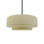Justice Design Group Radiance 15" Wide Pendant with a Ceramic Vanilla Gloss Shade Brushed Nickel