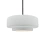Justice Design Group Radiance 15" Wide LED Pendant with a Ceramic Gloss White Shade Brushed Nickel