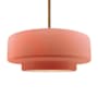 Justice Design Group Radiance 17" Wide Pendant with Gloss Blush Shade Brushed Brass / Glosh Blush