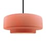 Justice Design Group Radiance 17" Wide Pendant with Gloss Blush Shade Matte Black / Glosh Blush